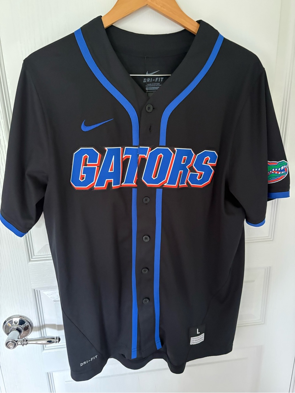 Nike Dry Fit University of Florida Gators Black Baseball Jersey